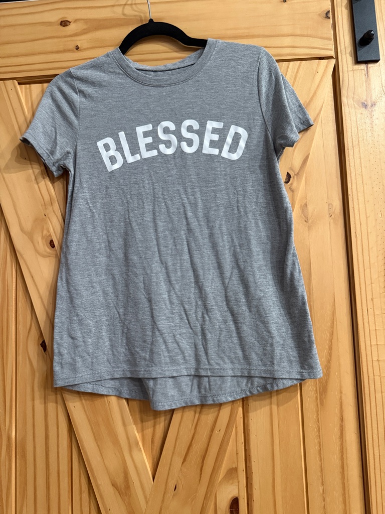Modern Lux Gray 'Blessed' Short Sleeve Tee